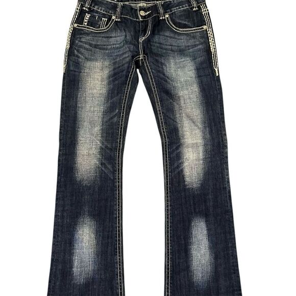 Rock & Roll Women's Bootcut Jeans Size 30 Blue Low Rise Dark Wash - Picture 1 of 8